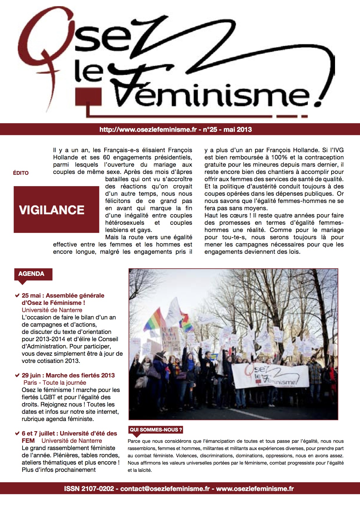 Journal 25 d'Osez le féminisme ! Mai 2013