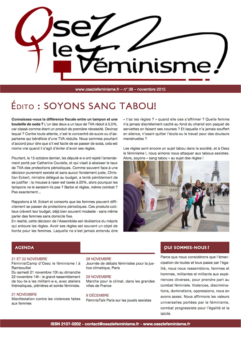 Journal 38 d'Osez le féminisme ! L